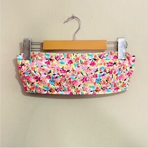 No Boundaries Colorful Floral Strapless Bandeau Bikini Top – Size Medium GUC